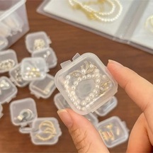 10 Adet Mini Şeffaf Plastik Altın Takı Mücevher Kolye Yüzük Küpe Saklama Kutusu Plastik 35 X 35 Çok Diğer