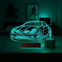 Luvivia Spor Araba Mercedes Slk Tasarım Kişiye Özel 3d Lamba - Masa Gece Lambası Şeffaf