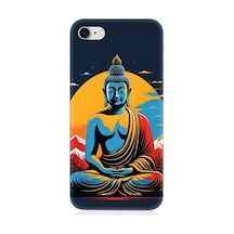 Apple Uyumlu iPhone 7 Soft Renklerle Budha Desenli Silikon Kılıf