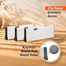 Büyük Boy Ayarlı Çekmece Ayırıcı I Çekmece Bölücü I Uzayabilen Ayırıcı I Teleskopik Raf Düzenleyici I Kıyafet Çekmece Organizer I Tuvalet Masası, Dolap, Mutfak, Ofis İçin 3 Açık Gri