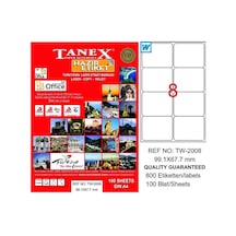 Tanex 2008 Laser Etiket 99x67mm 8x100 800 Adet Diğer