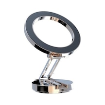 Joyhub Alaşım Manyetik Araç Tutucu Magsafe Katlanır Cep Telefonu Tutucusu 360 Derece Dönen Enstrüman Konsolu Kılavuzu Açık Gri Var Direksiyon 50fboı