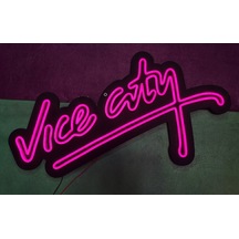 Vice City Neon Led Duvar Aydınlatması Siyah