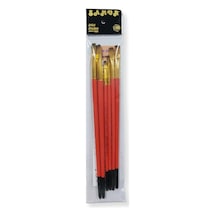 Tr Süper Samur 6'li Düz Kesik Yağlı Boya Fırça Seti, El Yapımı Sentetik Akrilik, 15 Cm Saplı,no: 2-4-6-8-10-12