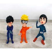 Naruto Shippuden Anime Figür Karakter Rock Lee Naruto Uzumaki Gaara 3 Lü Oyuncak Seti