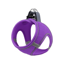 Mita Air Mesh Kedi Köpek Göğüs Tasması Çift Reflektörlü, Terletmeyen Mor