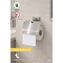 Buççin Online Mağaza Yapışkanlı Tuvalet Kağıtlığı Delmesiz Duvara Monte Banyo Wc Kağıtlık Metal Gri Çok Renkli