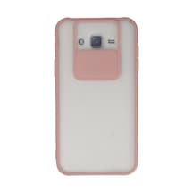 Samsung Galaxy Uyumlu J7 Kılıf Palm Buzlu Kamera Sürgülü Silikon - Pembe İtdark33104