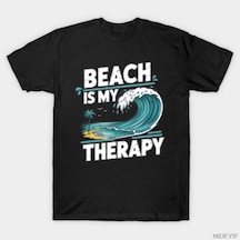 Flood Of Style Plaj Benim Terapim Komik Okyanus Sahil Tatil T-shirt Erkekler Kadınlar Için % 100% Pamuk T Sh Çok Renkli