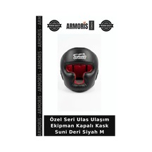Özel Seri Ulas Ulaşım Ekipman Kapalı Kask Suni Deri Siyah M