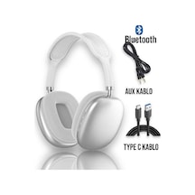 P9 Air Pro Max Kablosuz 5.0 Mikrofonlu Aux Kablolu Bluetooth Kulaklık Android Ve Ios Uyumlu Beyaz - 555297925