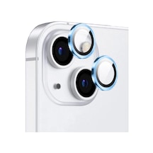 Noktaks - iPhone Uyumlu 14 - Kamera Lens Koruyucu Safir Parmak İzi Bırakmayan Anti-reflective Cl-12 - Sierra Mavi