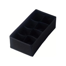 Gateesat Siyah 8 Bölmeli Katlanır Kumaş Saklama Kutusu Çorap İç Giyim Düzenleyici Siyah