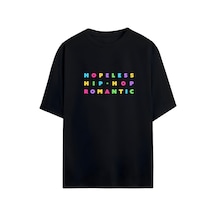Noıssey Hopeless Hip-hop Romantic Tasarımlı Unisex Oversize T-shirt Siyah