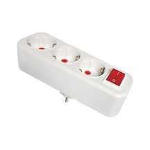 Mutlusan MUT-001 Düz Tip Anahtarlı Topraklı Fiş Priz 3'lü