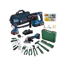 Bosch Professional GSR 18V-45 + GWS 18V-8 + GBH 18V-22 3x4.0AH Akülü Kombo Kit + 52 Parça El Aleti Seti + Toko Hobi-2 502 Parça Çok Amaçlı Set