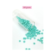 Dökme Cam Kum Boncuk Büyük Boy 6/0 4 Mm - 60 Gram - Açık Yeşil - Bnc124