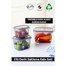 Colony Extra Saklama Kabı Seti 3 Adet Derin Saklama Kabı- 800 Ml+1300 Ml+2300 Ml Plastik Gri Diğer