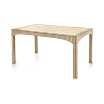 Omnipazar Omnipazar Sy-2587 Bej Rattan Dikdörtgen Kapalı Masa 51667 Bej