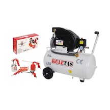 Kuletaş 2 Hp 8 Bar 50 LT Hava Kompresörü + Luft 5'li Havalı Alet Seti