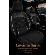Toyota Corolla Efsane 1993-1998 Uyumlu Levante Serisi Bel Destekli Keten Füme Beyaz Koltuk Kılıfı