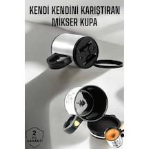 Yazılı Mug Kupa Karıştırıcı Özelliği Ve Paslanmaz Çelik - Lisinya Gümüş