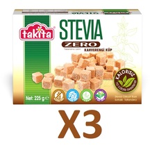 Takita Stevia Zero Kahverengi Küp Tatlandırıcı 3 x 225 G