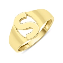 Fiyonk Kuyumculuk 14 Ayar Altın Taşsız S Harfli Yüzük 001