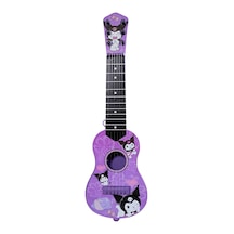 Oyuncak Mor Kuromi Modelli İspanyol Gitar 6 Telli Çocuk Gitarı 48 Cm.
