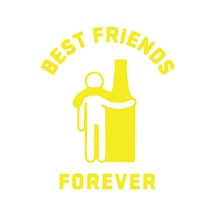 Best Friend Forever Sticker 17x17 Cm Sarı