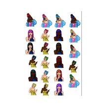 Renkli Kızlar Sticker Set