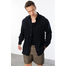 Genius Store Oversize Basic Erkek Müslin Gömlek Erkek-müslin-gömlek Siyah Genius Store Oversize Basic Erkek Müslin Gömlek Erkek-müslin-gömlek Siyah
