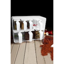 Herevin Sekizli Standlı Baharatlık Seti Beyaz - 161280-813 Beyaz
