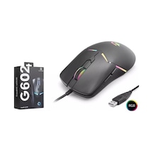 Nodar G602 Rgb Kablolu Gaming Mouse 7200 Dpı 1000hz 6 Tuş Siyah G602