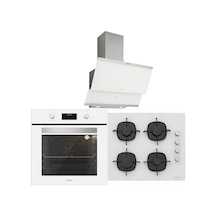 Silverline BO6502W02 - CS5335W01 - 3420 Classy 60 Beyaz Cam Ankastre Set