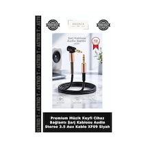 Premium Müzik Keyfi Cihaz Bağlantı Şarj Kablosu Audio Stereo 3.5 Aux Kablo Xf09 Siyah
