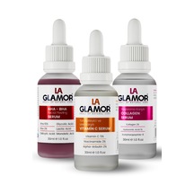 La Glamor Aha - Bha Kırmızı Peeling Serum 30 ML + Collagen Serum 30 ML + Vitamin C Serum 30 ML