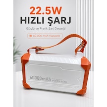 22.5w Hızlı Şarj Destekli 60000 Mah Powerbank 4 Dahili Kablolu Çoklu Usb Type-c Çıkışlı Güç Bankası Çok Renkli