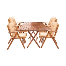 Antalya Katlanır Ahşap Bahçe Balkon Seti: 80X120 Masa +4 Sandalye (552283145)