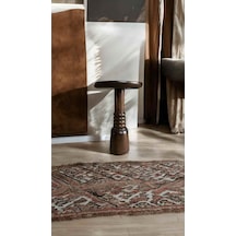 Doğal Masif Ahşap Tekli Yan Sehpa Ceviz Renk Mantar Sehpa Modeli - Mushroom Side Table Ceviz