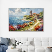 Yağlı Boya Dokulu Tablo Modern İstanbul Manzarası Gümüş Çerçeveli U06023-178988