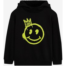 Skechers B Heavy Weight Fleece Hoodie Sweatshirt Büyük Erkek Çocuk Siyah Sweatshirt Sk232184-001 Siyah