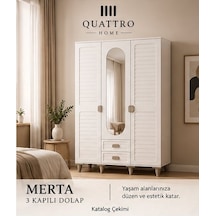 Merta 3 Kapaklı Dolap Krem