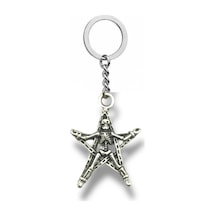 Yıldız Figürlü İskelet Metal Anahtarlık Gizemli Ve Gotik Tasarım