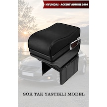 Hyundai Accent Admire 2004 Uyumlu Bardaklıklı Küllüklü Lüks Tip Kol Dayama Siyah Renk