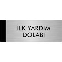 Metal Yönlendirme Levhası, Departman Kapı Isimliği İlk Yardım Dolabı 7x20 Cm Gümüş Renk
