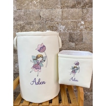 Hs Home Baby Peri Kızı Nakışlı Çamaşır & Oyuncak Sepet Seti