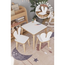 Çocuk Oyun Aktivite Masası 45x45 Cm 2 Sandalyeli Çocuk Çalışma Masası Çok Renkli