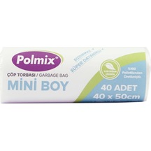 Polmix Mini Boy Çöp Torbası 50 Adet Şeffaf 40 x 50 CM