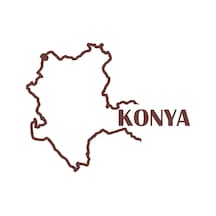 Konya Harita Araba Sticker 17x17 Cm Kahverengi